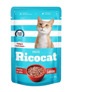 RICOCAT TROCITOS EN SALSA SABOR SALMON ASULTO 85GR