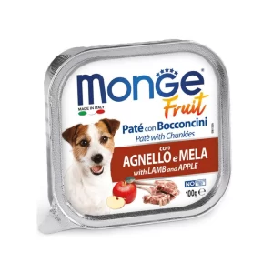 MONGE FRUIT CORDERO Y MANZANA 100g